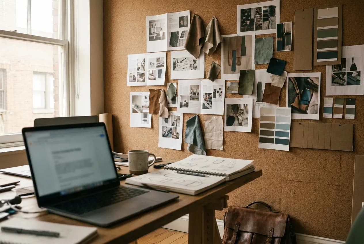 Estudio de diseño con mood board